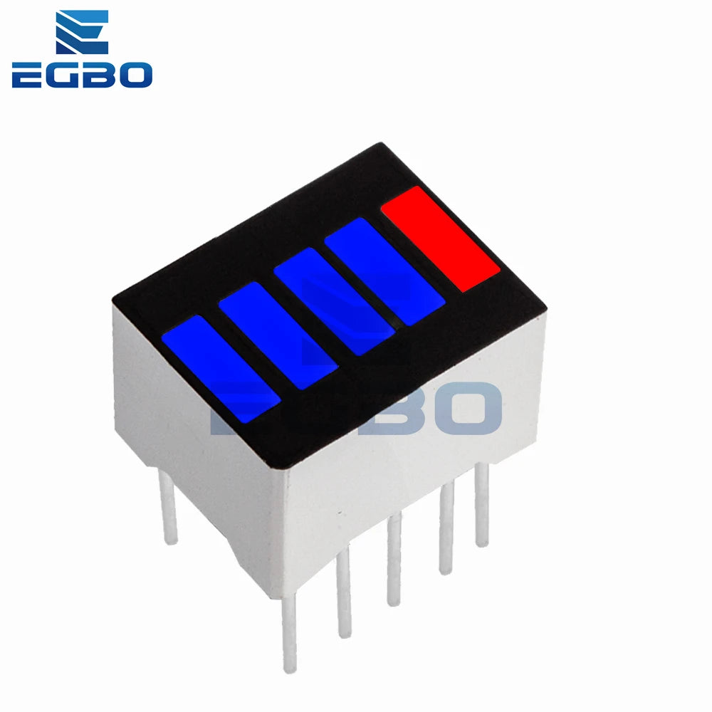1PC 5/8/10/12/20-Segment Multicolor LED Battery Bar Indicator (Red/White/Blue) - Super Bright for DIY Power Pack Assembly