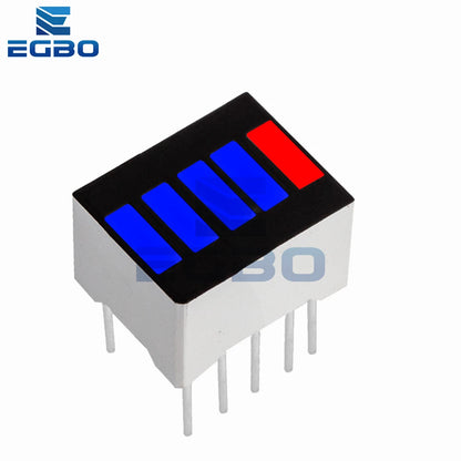 1PC 5/8/10/12/20-Segment Multicolor LED Battery Bar Indicator (Red/White/Blue) - Super Bright for DIY Power Pack Assembly