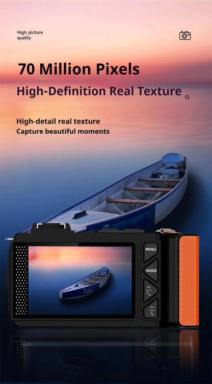 100D Dual-screen WIFI Monocular Camera 4K UHD 70MP Digital SLR Camera with Filters Flash Wide-Angle Lens 50X Zoom Auto Focus