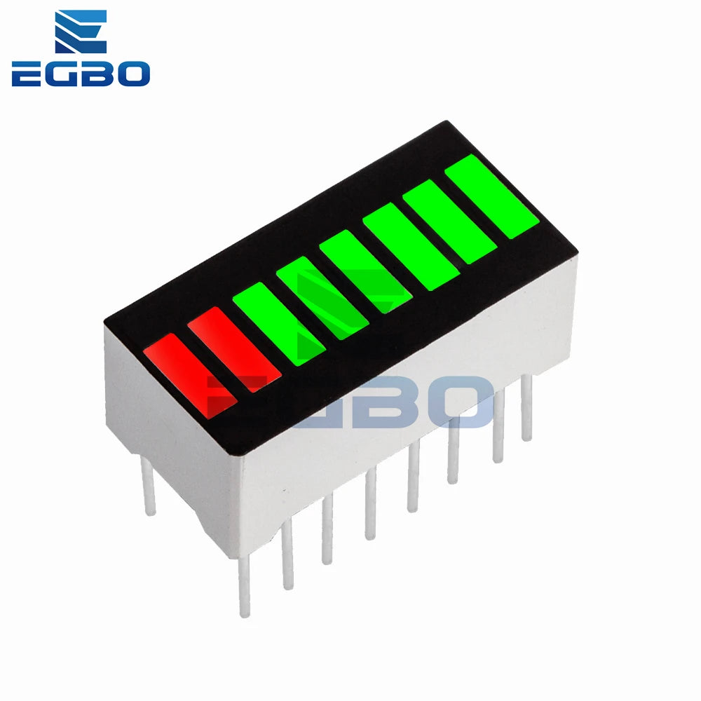 1PC 5/8/10/12/20-Segment Multicolor LED Battery Bar Indicator (Red/White/Blue) - Super Bright for DIY Power Pack Assembly