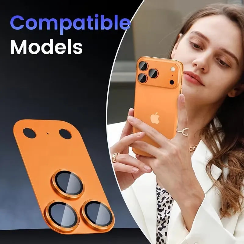 1pc Protective Film for iPhone 17 Pro Max/iPhone 17 Pro/17 Air Full Coverage Ultra-Thin Camera Lens Protector Metal Frame