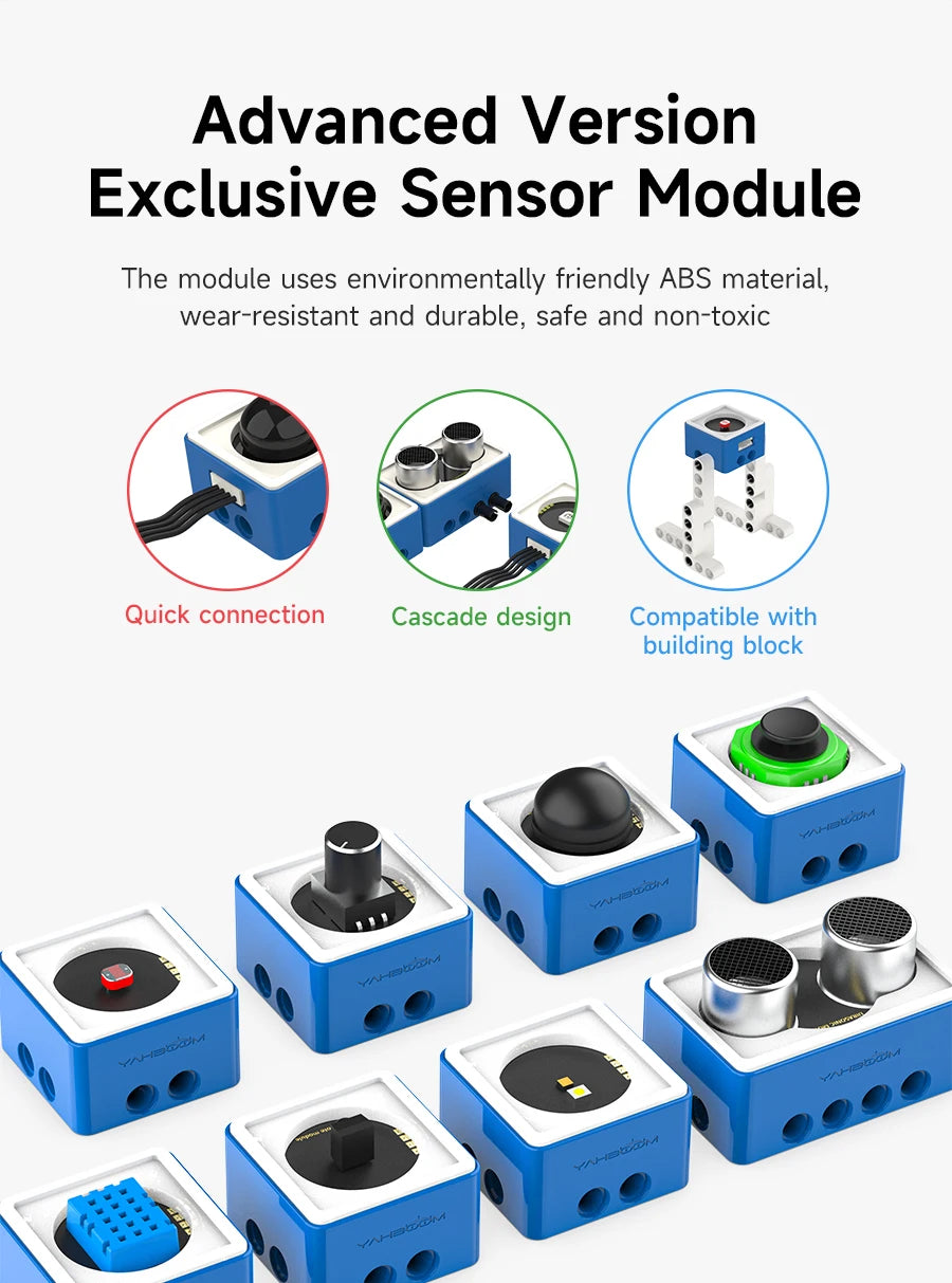 Yahboom Robot Kit Programmable 16 in 1 Building Block Kit Support Python And Makecode Programming Kids Coding for Microbit V2 V1