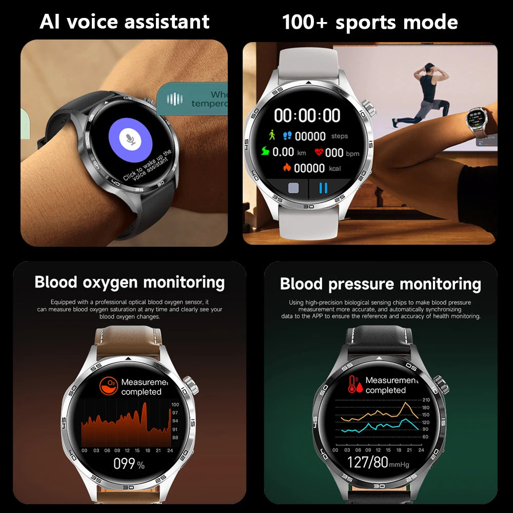 2025 New For HUAWEI Smart Watch Men GT5 PRO NFC GPS Sports Compass Fitness Heart Rate Bluetooth Call Smartwatch Watch 5 Pro