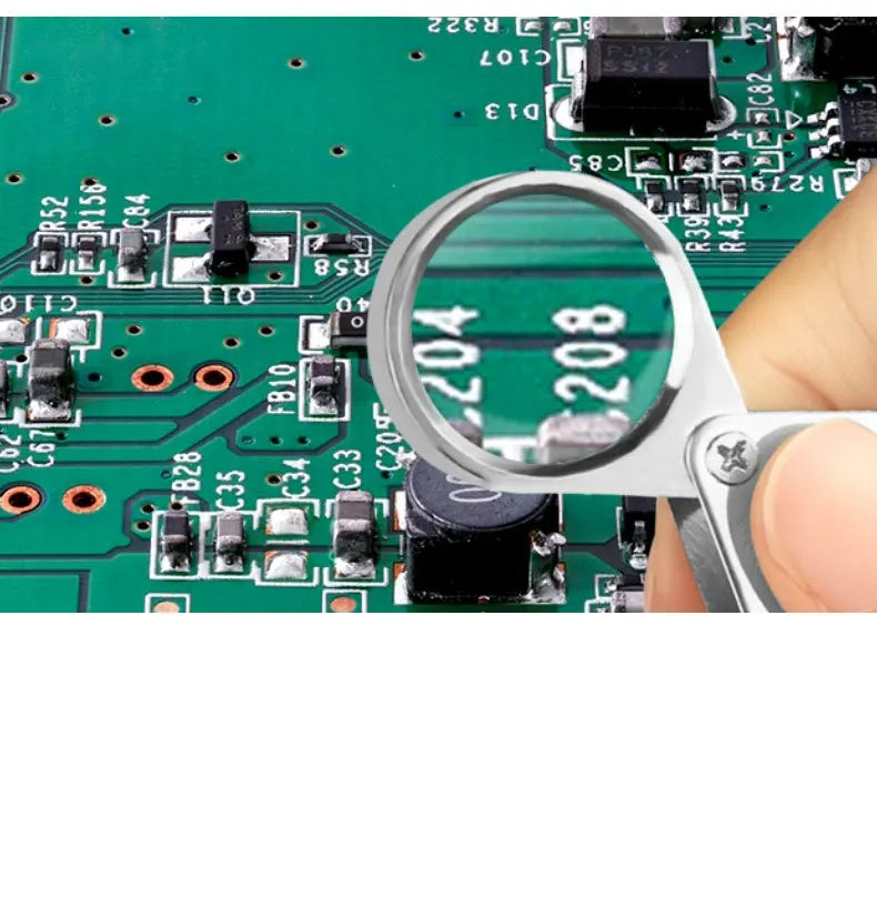 10-30X Pocket Loupe Magnifier Jewelry Magnifying Glass Foldable Diamond Lupa Triplet Jewelers Eye Glass Tool Reading Magnifiers